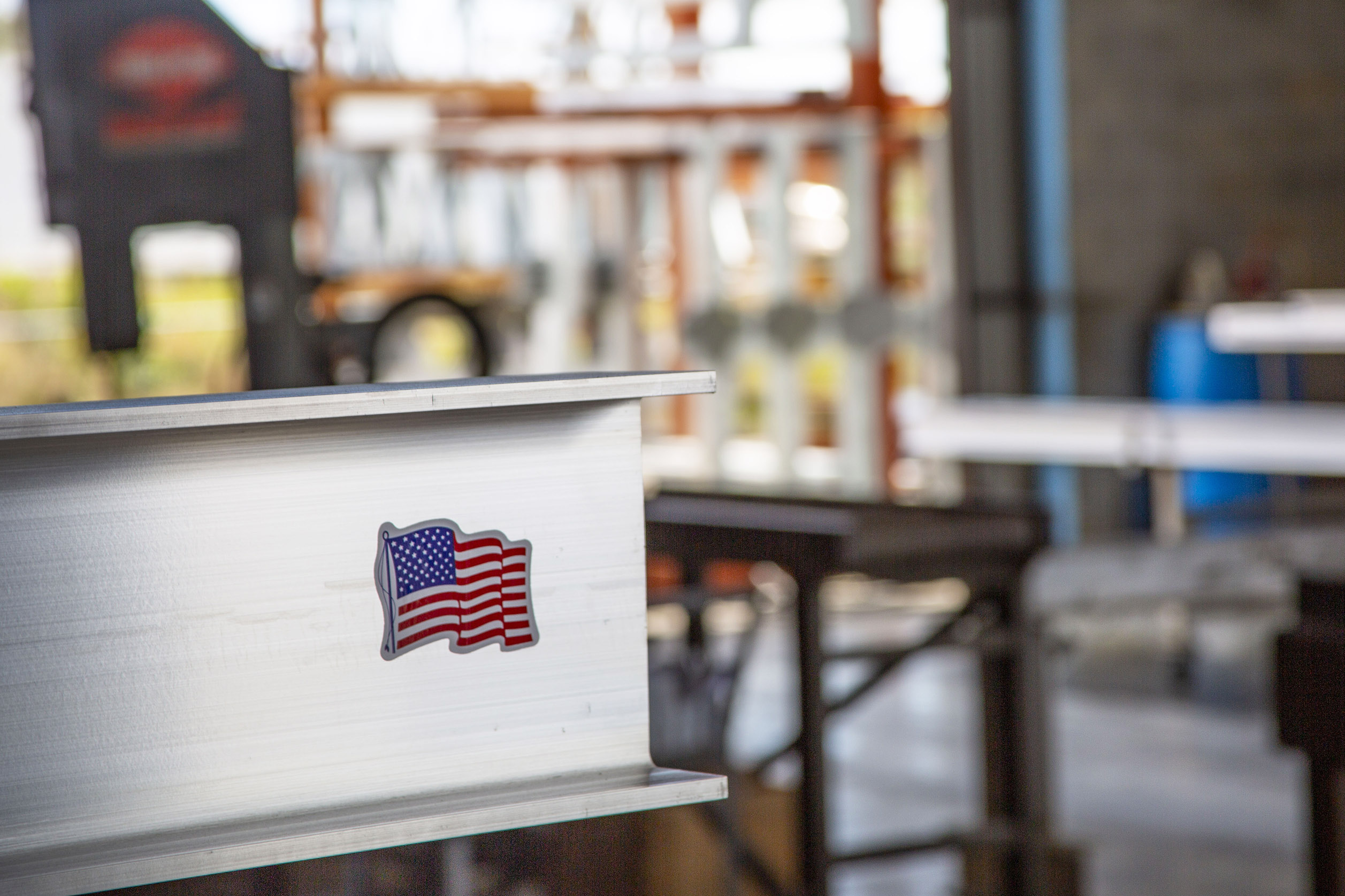 American Flag on Boat Lift Aluminum at Hi-Tide